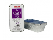 Caroline Foil Trays with Lids (93 x 184 x 49mm / 3.7 x 7.2 x 2.9") x 6